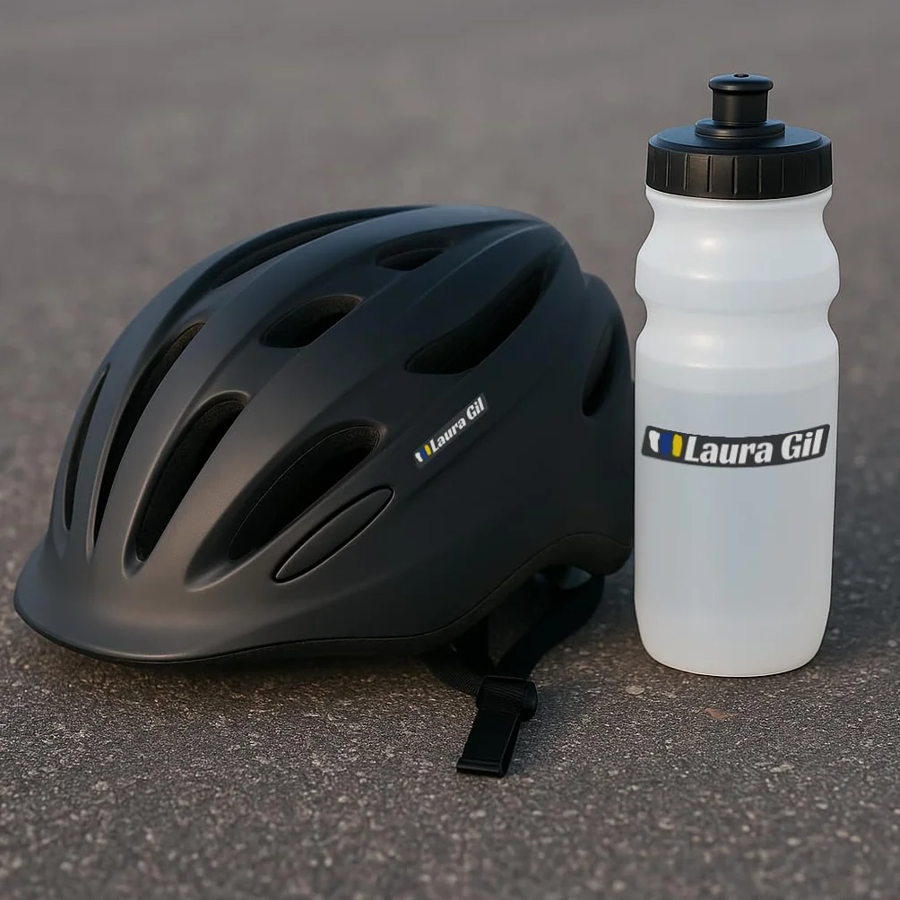 6 x Pegatina Personalizada Bandera España Nombre Vinilo. Adhesivo Impermeable para Bici Moto Casco Botella. Sticker Resistente Personalizable para Superficies Lisas Interiores y Exteriores