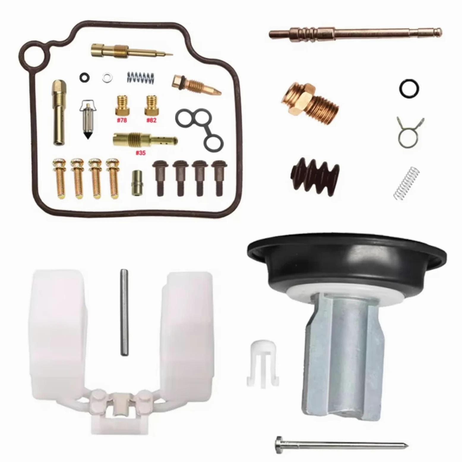 Compatible con Piaggio para 125 para BYQ125T Kit De Reconstrucción De Carburador Membrana Deslizante De Diafragma Válvula De Aguja Sellado De Junta Kit de ReconstruccióN Carburador(Type 5)