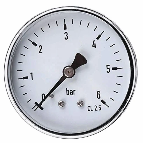 Mini manómetro de alta precisión de 0-6 bar Probador de presión de montaje de rosca de 1/4 Npt Compatible con agua líquida de aceite de aire de combustible (Color : Black) (Black)
