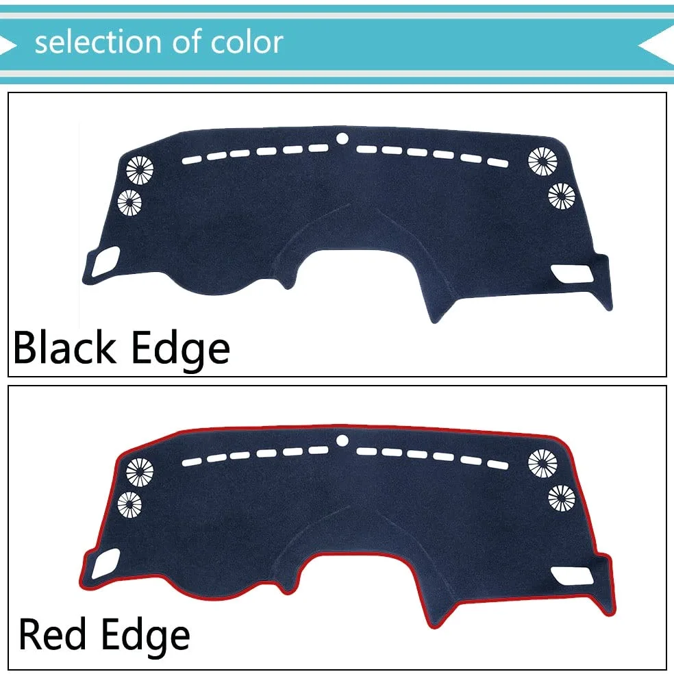 Almohadilla Parasol Cubierta Protectora Salpicadero Alfombra Evitar La Luz LHD Para Jeep Para Renegade 2014 2015 2016 2017 2018 2019 BU Para Trailhawk Cubierta Estera del Tablero ( Color : Black Edge
