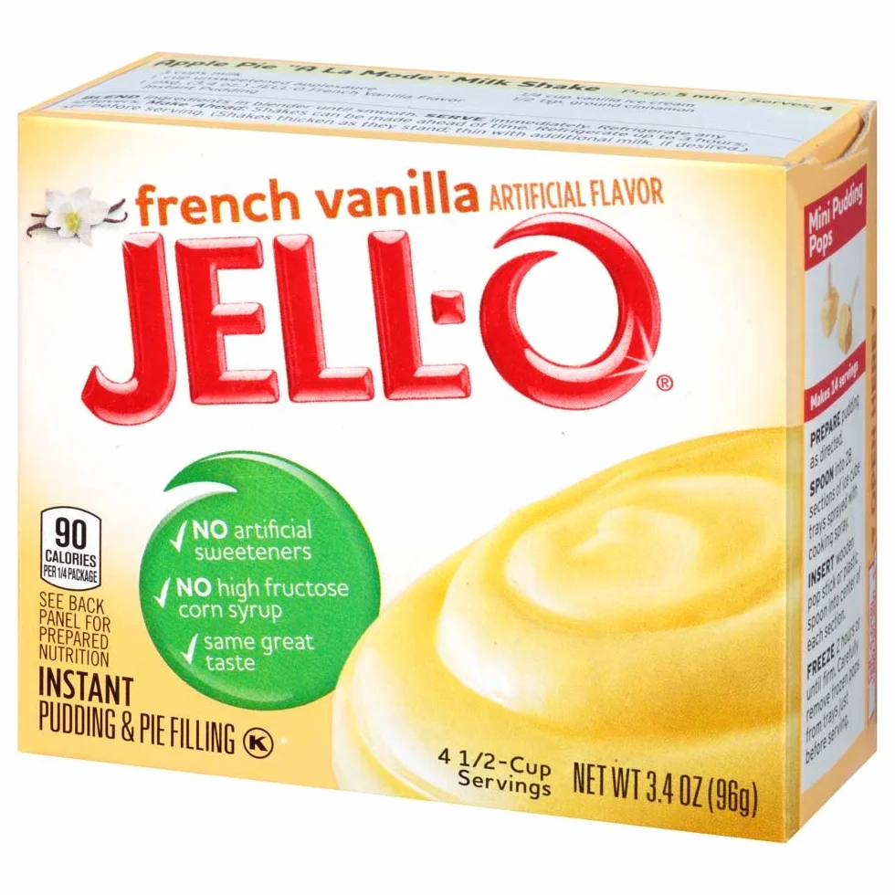 Jell-O Mezcla de pudín instantánea Vainilla francés 3.4 oz (Paquete de 6)