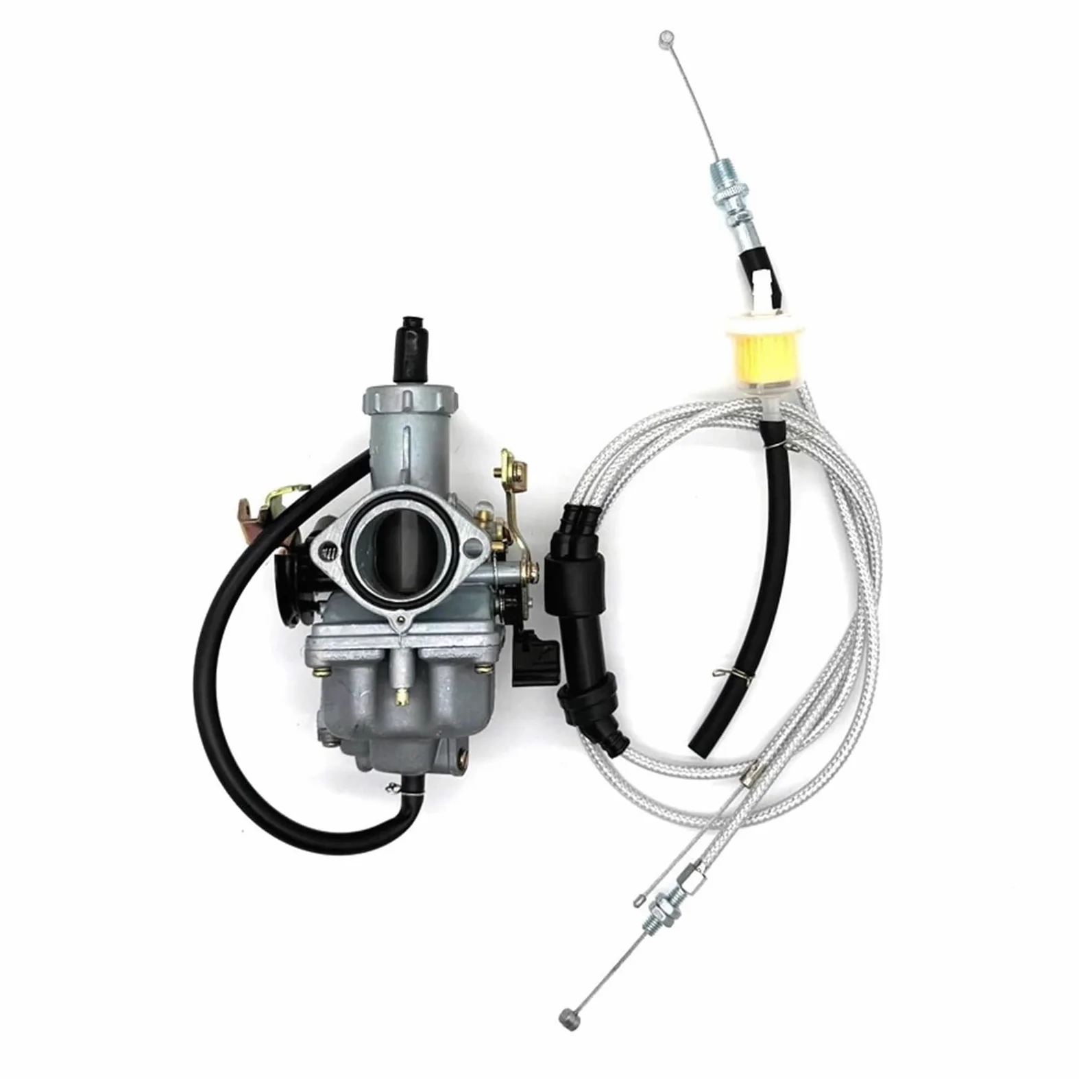 Motosierra Carburador Carburador De Motocicleta Con Empuñaduras Cable Doble Kit Carburador Para PZ30 175CC/200CC/250CC VM26 TTR CB CG(For PZ30grip kit)