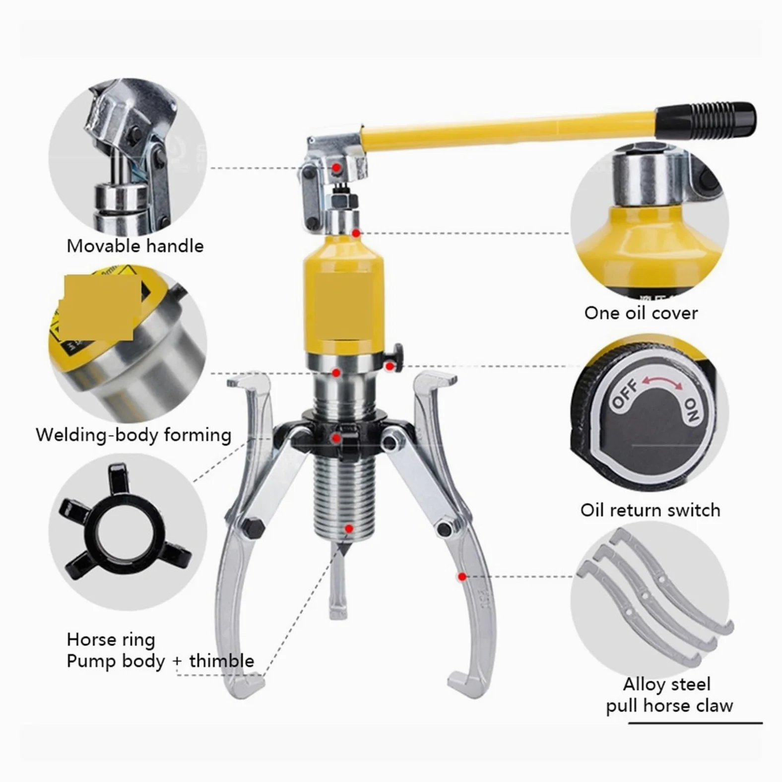 Extractor hidráulico neral 5T, extractor de rodamientos, extractor Convertible de dos mandíbulas y tres mandíbulas, herienta de extracción de patas de varilla de polea de engranaje - Herramienta de en