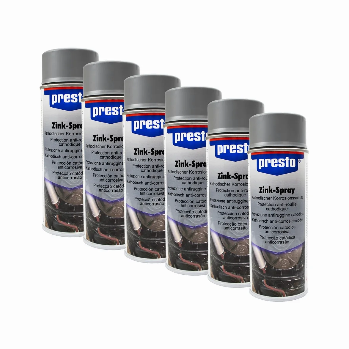 Presto! 6 x 308035 Zinc Aerosol Spray kaltverz inkung korrosions – Hierro Metal 400