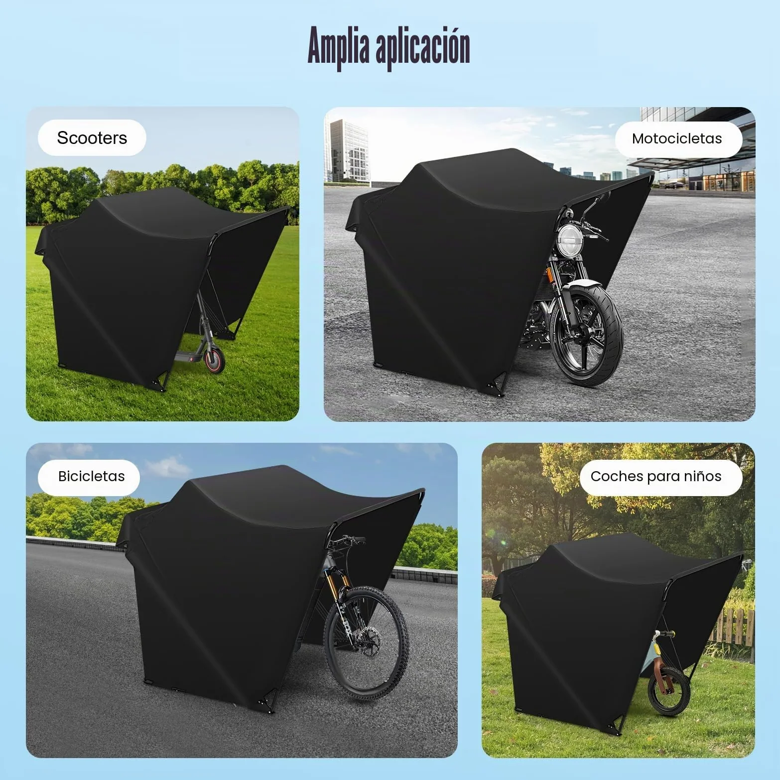 Tienda para moto | Garaje para moto | Lona protectora plegable para garaje Oxford de tela resistente con bolsa