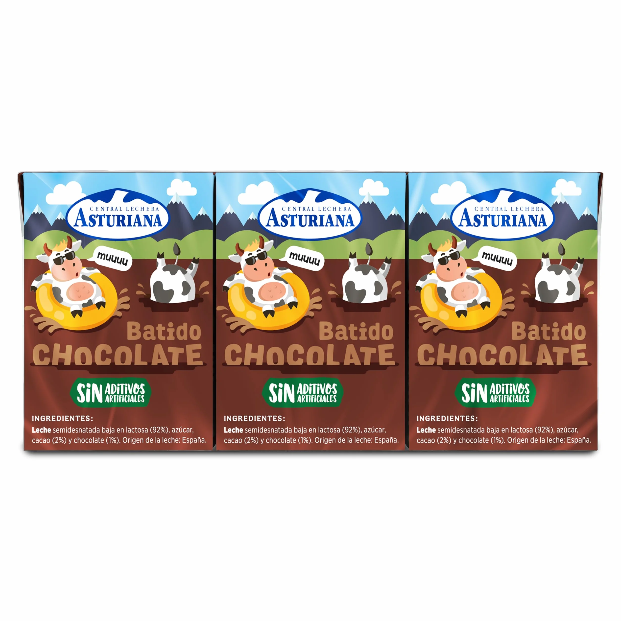 Leche semidesnatada Pack 3 x 200ml con cacao y fibra