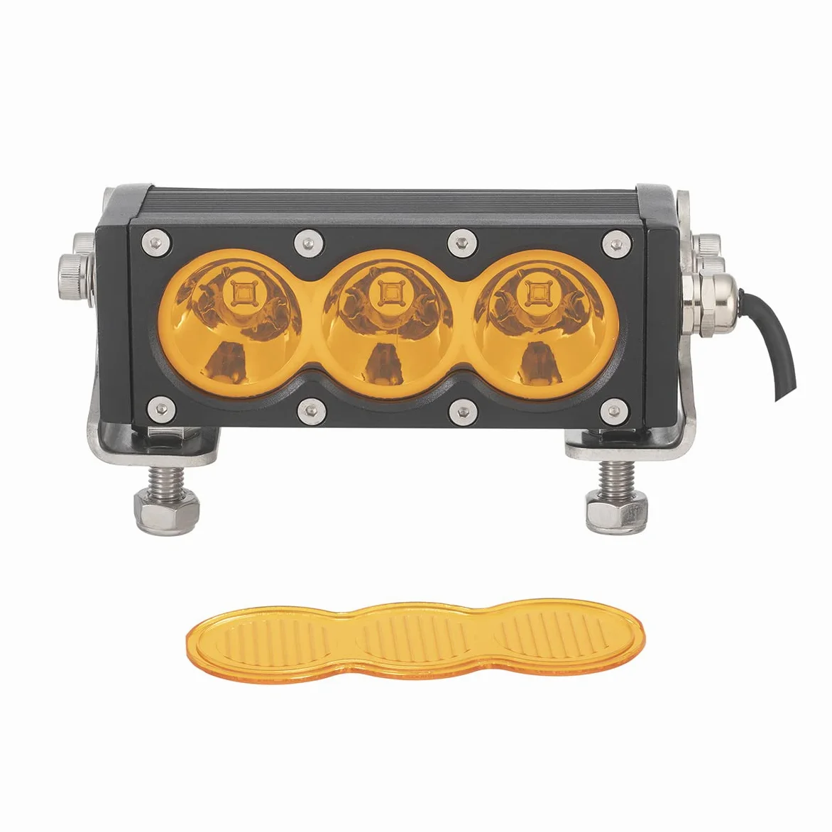 Lightronic - Lámpara de trabajo led CREE de 15 cm, 30 W, 3 x 10 W para todoterreno, 4 x 4, camión, lente de inundación