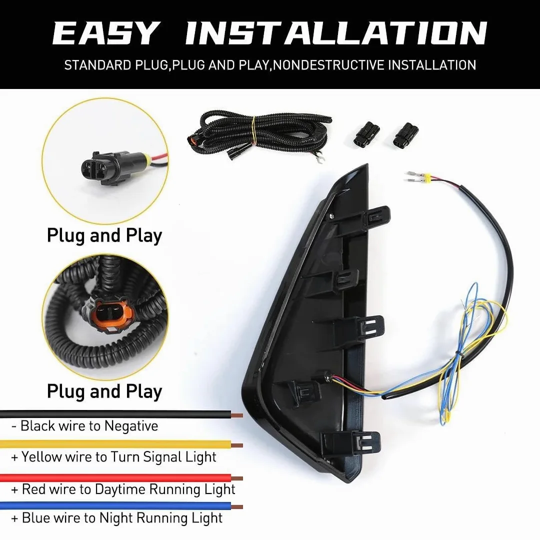 Genérico Luces Antiniebla Para Nissan Para Sentra Para Sylphy 2023 2024 Luces Diurnas LED DRL Señal Giro Lámpara Antiniebla Coche 12V Parachoques Delantero Luces