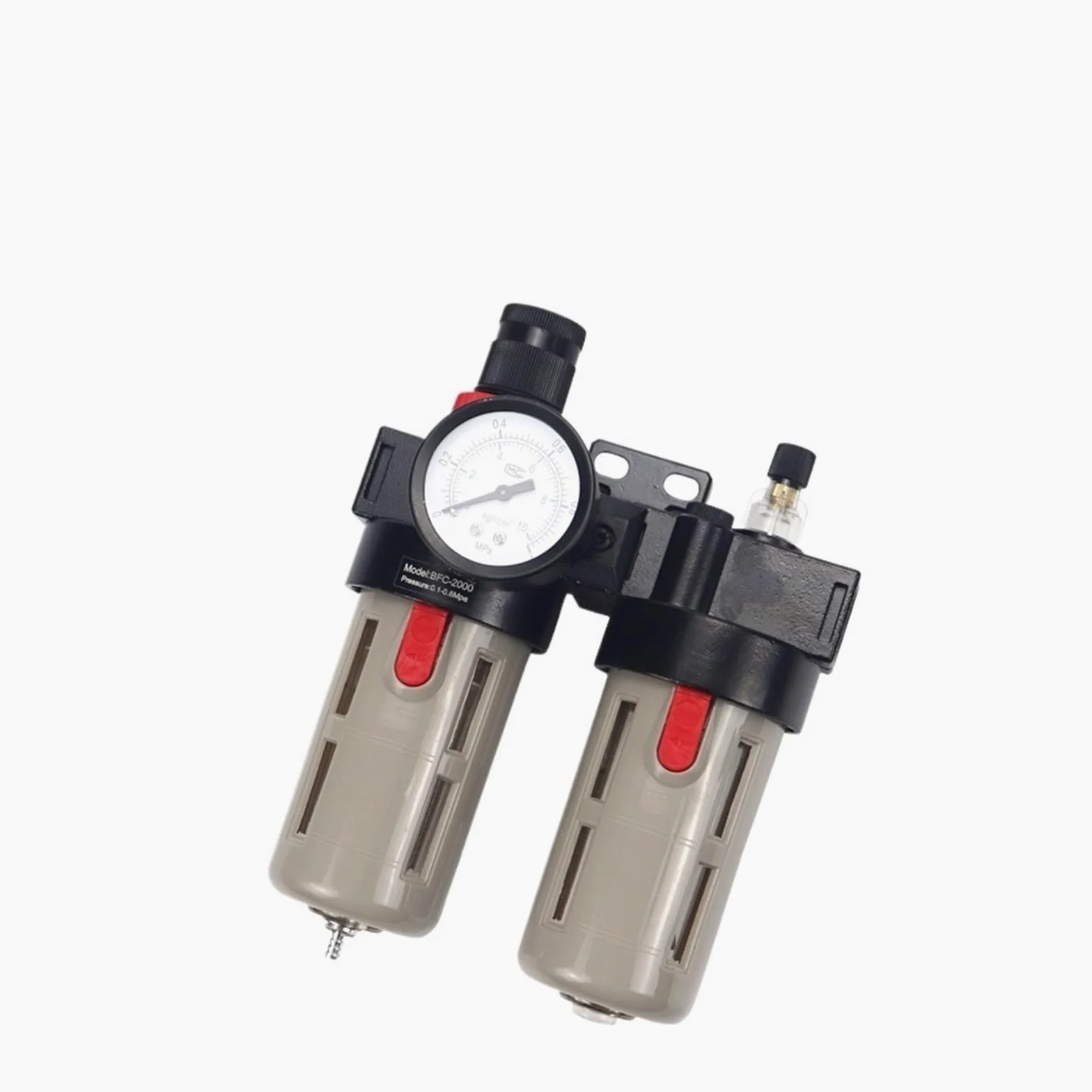 Válvula reguladora de presión Separador de agua y aceite Neumático | Acoplamiento reductor de bomba de aire de filtro(BFC3000-Black)