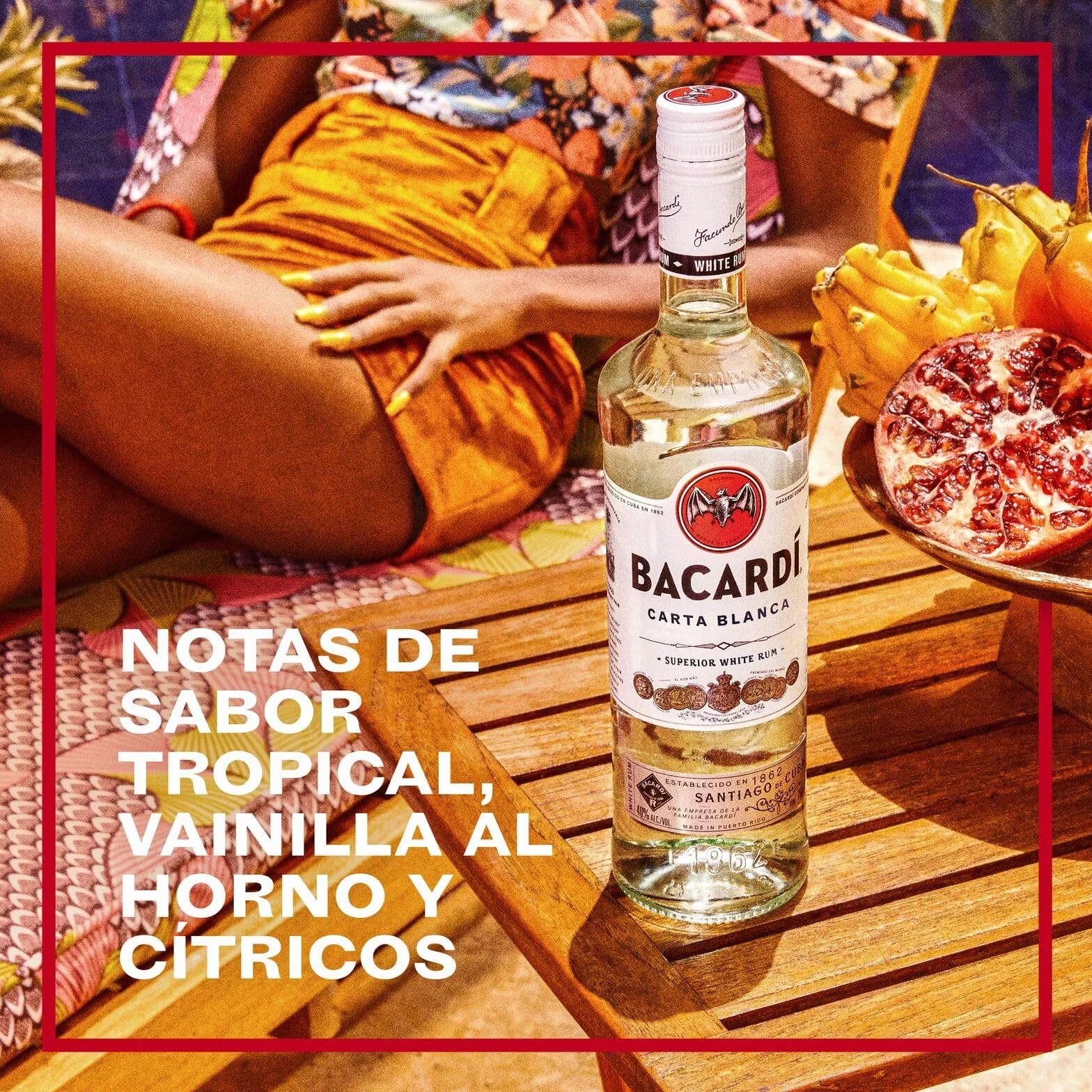 BACARDÍ Carta Blanca Ron Blanco Superior 37,5% ALC. 1 L Ron Caribeño Icónico