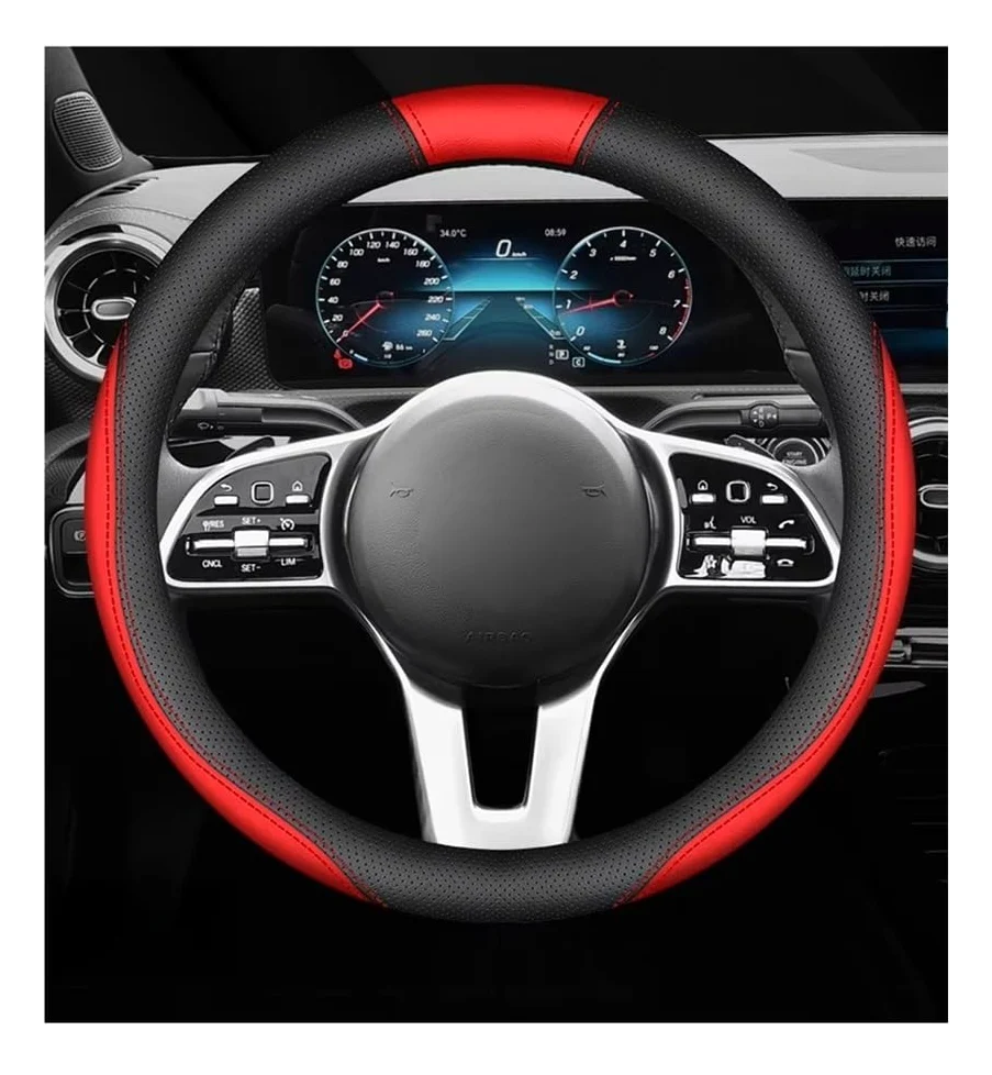 Funda Volante Coche Funda de PU Antideslizante para Volante Coche para Santa para Sonata para Tucson para Kona I30 IX25 IX35