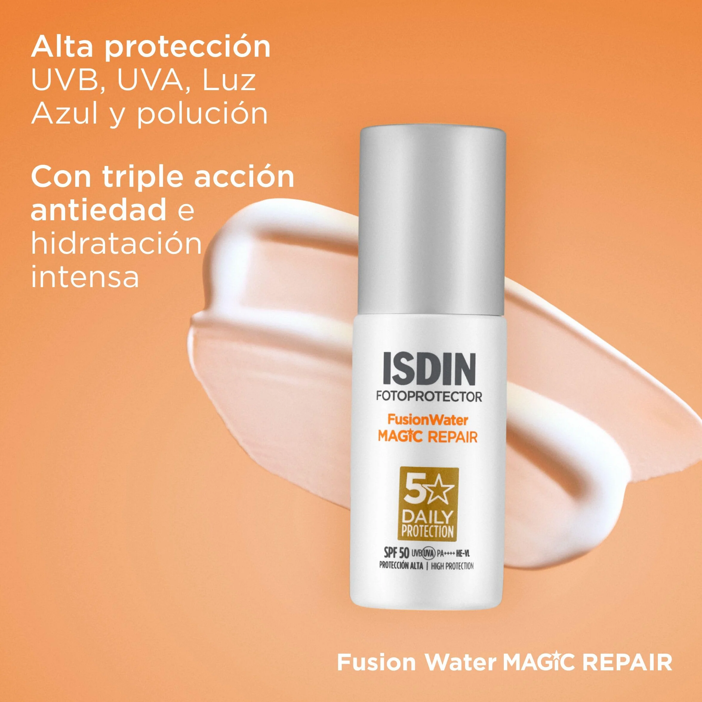 ISDIN Fusion Water MAGIC Repair SPF 50 Protector Solar Facial 50 ml