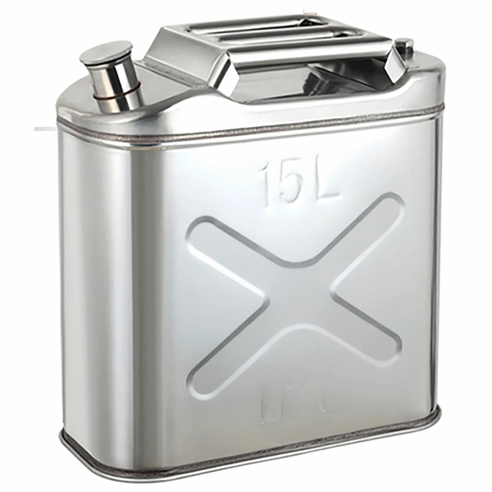 Bidón de combustible metálico. Bidón de gasolina 5 l, 10 , 15 y 20 , bidón portátil acero inoxidable 201, depósito repuesto for automóviles motocicletas(15L)