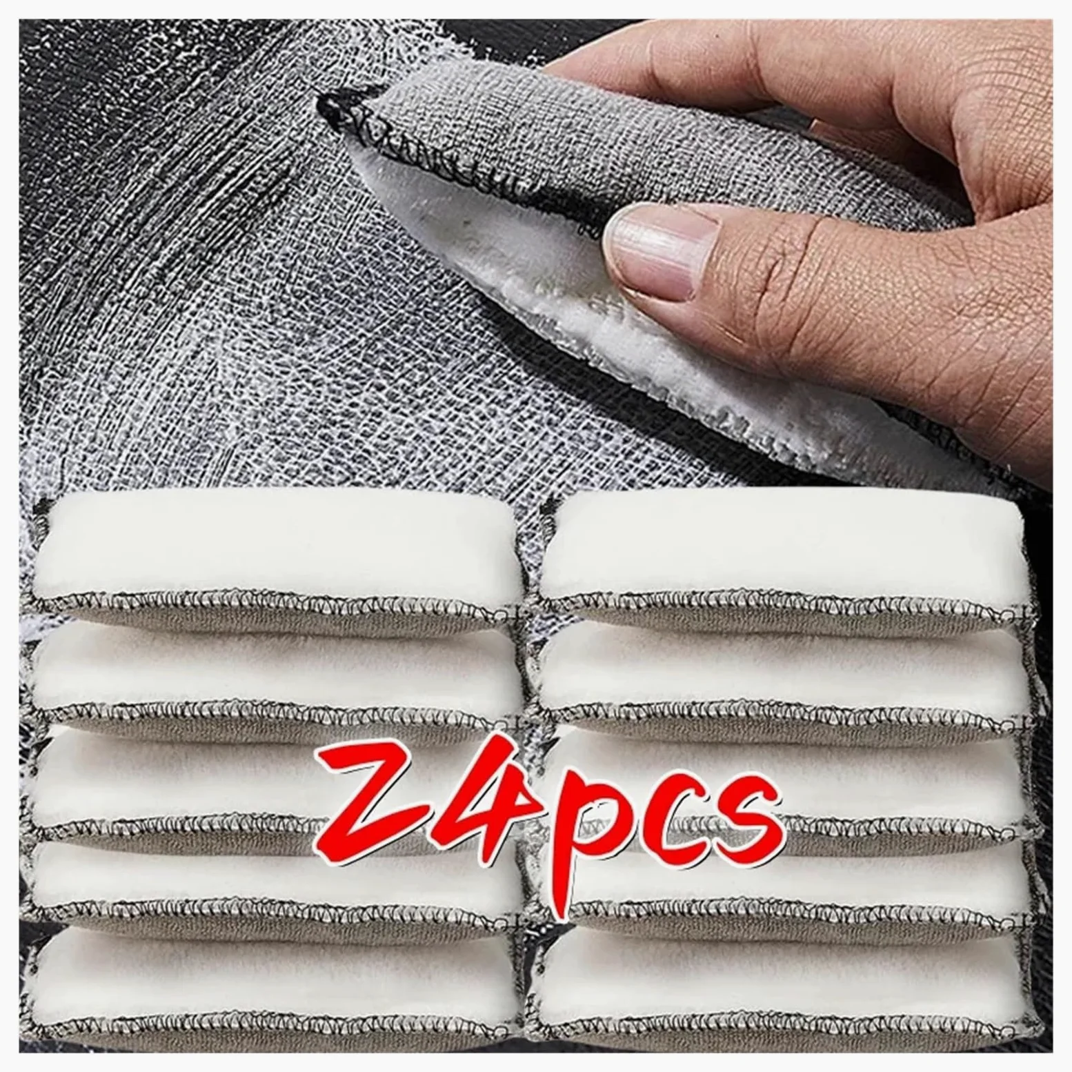 2/24 piezas Esponjas de microfibra suaves doble cara for limpieza cuero coche, toallas for encerar y herramientas detallado automotriz(24pcs)