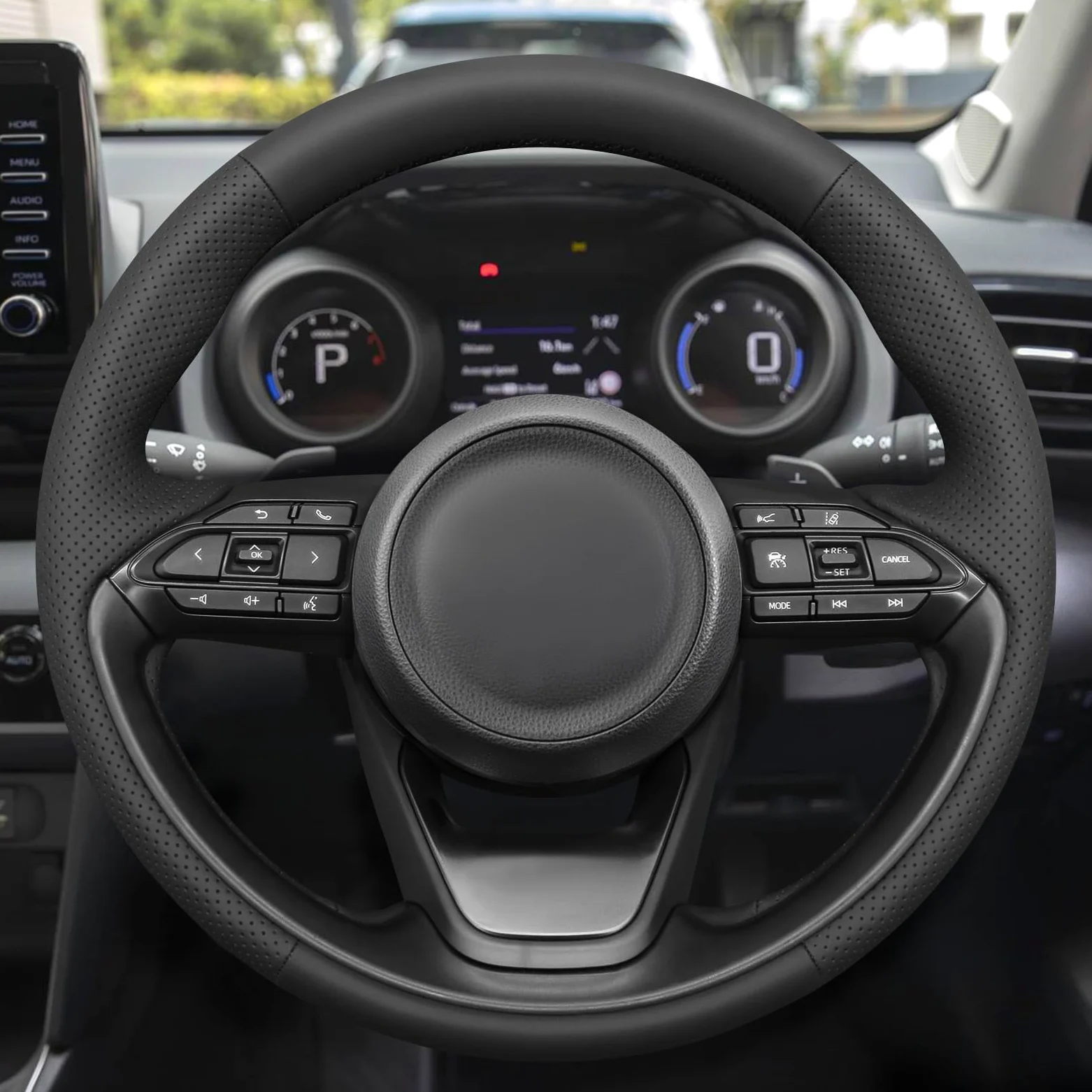 MEWANT Fundas para Volante de Coche Cosida a Mano para Toyota Yaris IV (XP210) 2020-2024 / Yaris Cross 2021-2024 / Aygo X 2022-2024 | Volante de Coche Cosida a Mano / Toyota Yaris IV (XP210) 2020-2024 / Yaris Cross 2021-2024 / Aygo X 2022-2024 Transpirabl