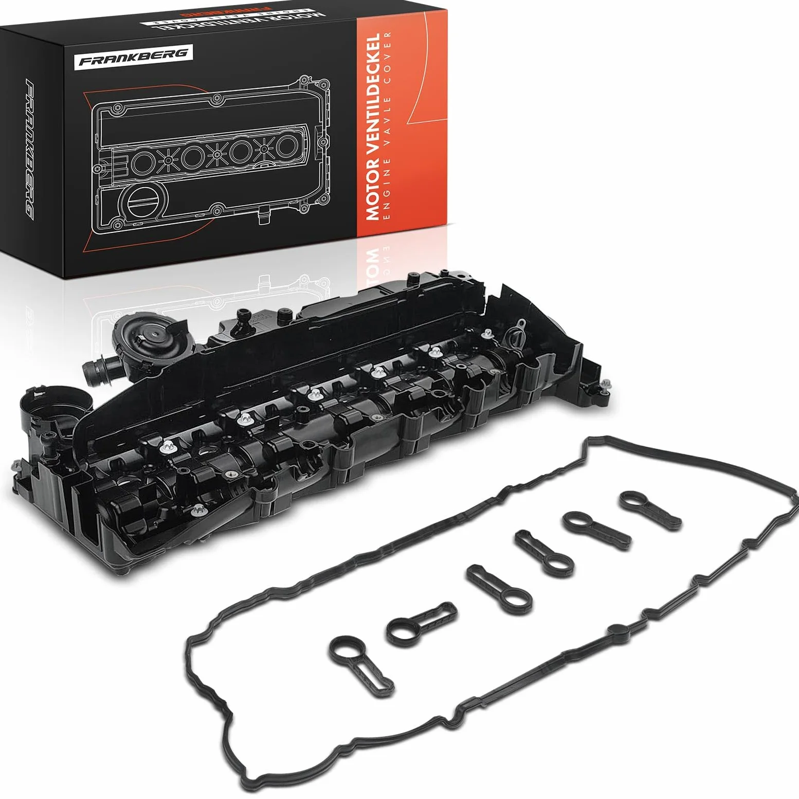 Frankberg Tapa de válvulas tapa de culata 11127823181 | Compatible con: Serie 5 F10, Serie 3 Touring E91, 4 Cabriolet F33 F83, X6 E71 E72, X5 F15 F85, 4 Gran Coupé F36