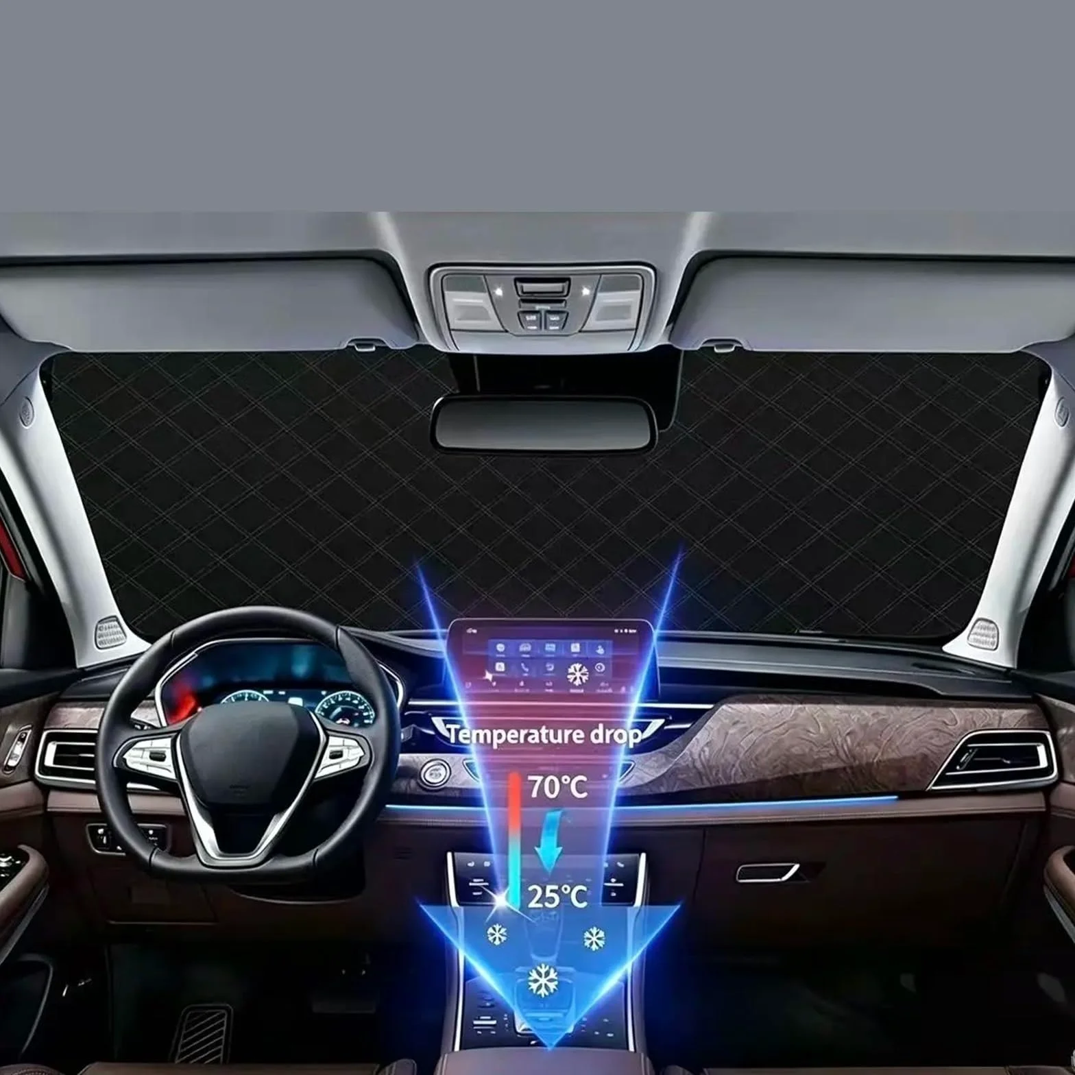 Parasoles Coche para CR-V 2023 2024, 2025, 2026 Parasol para Parabrisas Delantero, Visera Solar, Aislamiento Térmico, Refrigeración Verano para Coche