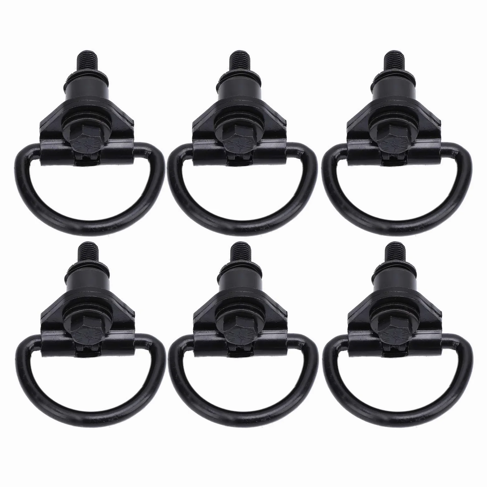 Naroote Ganchos de Anillo en D con Revestimiento Inoxidable de Acero Negro para Furgoneta de Carga, 6 Ganchos de Amarre para -150-250 -350 2015-2024, Aptos para Cargas Pesadas y Condiciones Duras