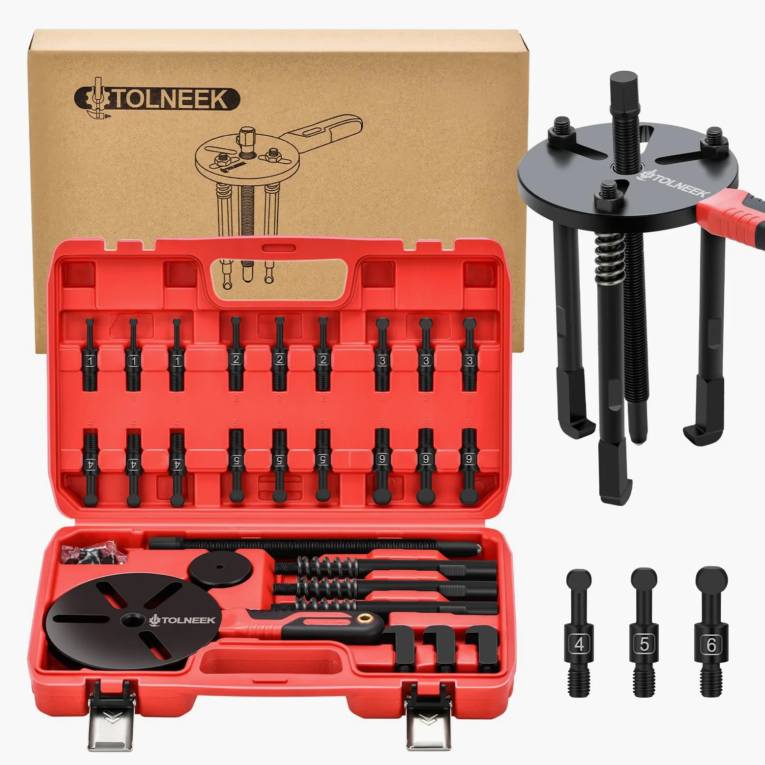 Kit de extractor de rodamientos 33 en 1, herramienta de extracción de rodamientos de rueda resistente mejorada y juego de extractor de agujeros ciegos con mango antideslizante para uso