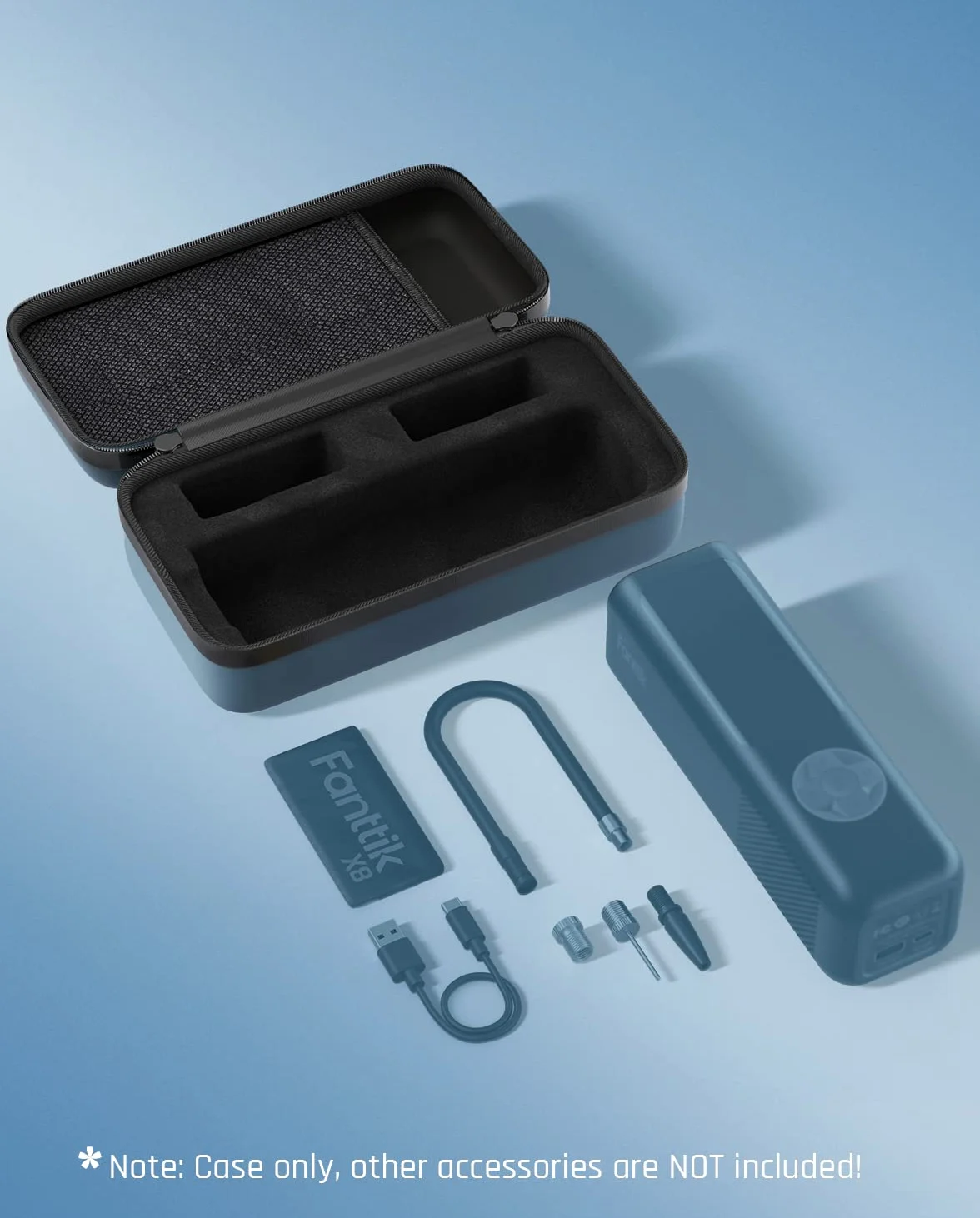 Fanttik X8 APEX y S100 - Funda de protección portátil de etilvinilacetato (EVA), bolsa de almacenamiento oficial personalizada X8 APEX, inflador de neumáticos, tubo de aire, adaptador de cargador y