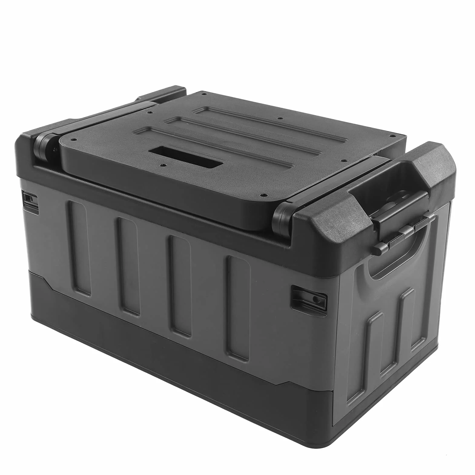 Haofy Caja de Almacenamiento Plegable para Automóvil, Capacidad de Carga de 70 Litros, 441 Libras, Organizador de Maletero Plegable 2 en 1, Se Convierte en Asiento para Acampar,