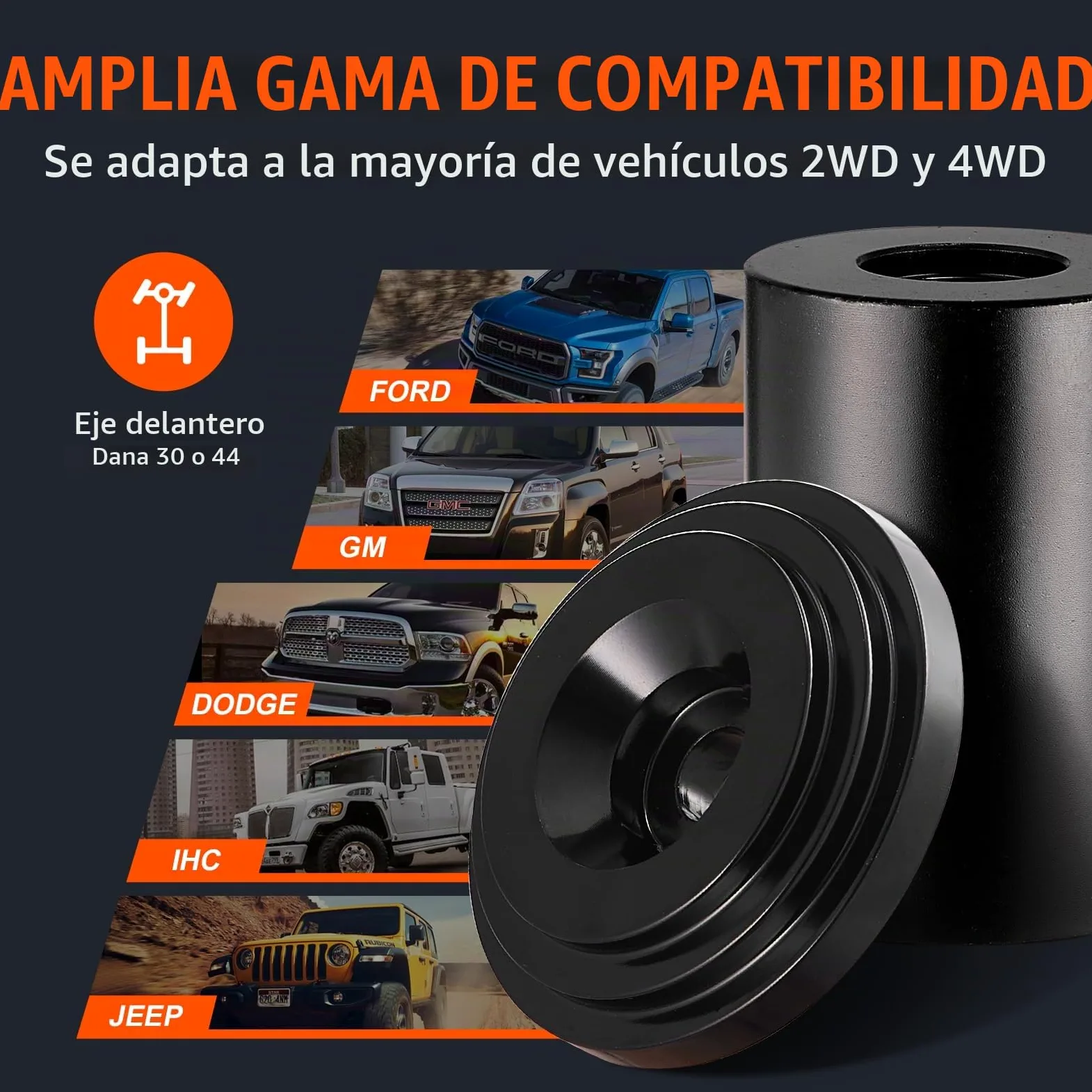 VEVOR Extractor de Rótulas 25 Piezas Extractor de Rótulas de Acero con Adaptadores de Varios Tamaños Kit de Extracción e Instalación de Rótulas U-Joint Pasador de Anclaje de Freno Vehículos 2WD 4WD