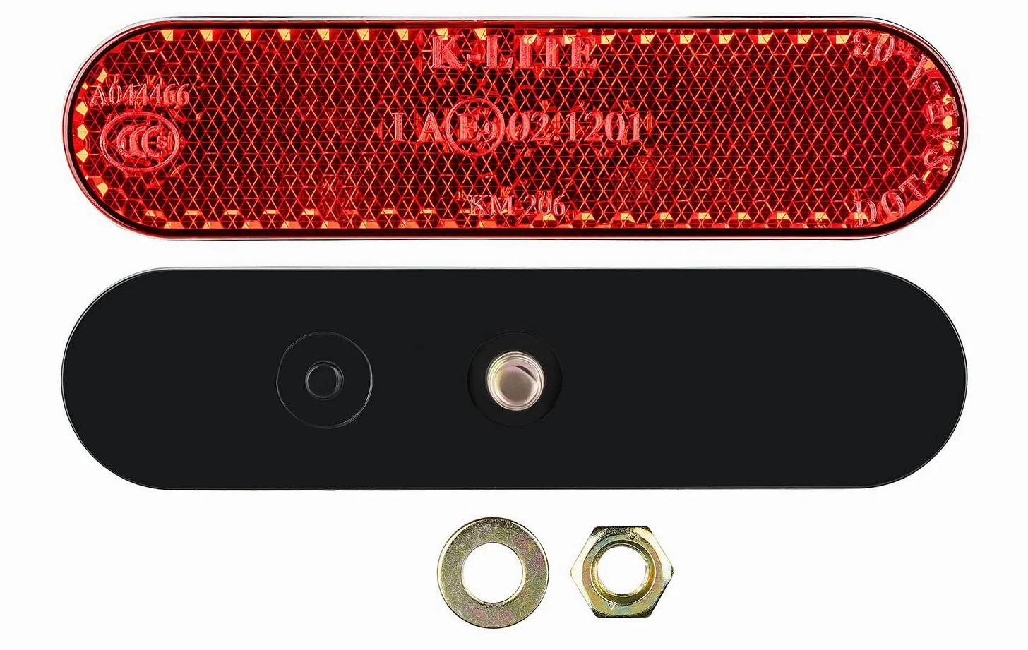1 mini reflector para matrícula de motocicleta, con autorización, ojo de gato, 95 x 23 mm