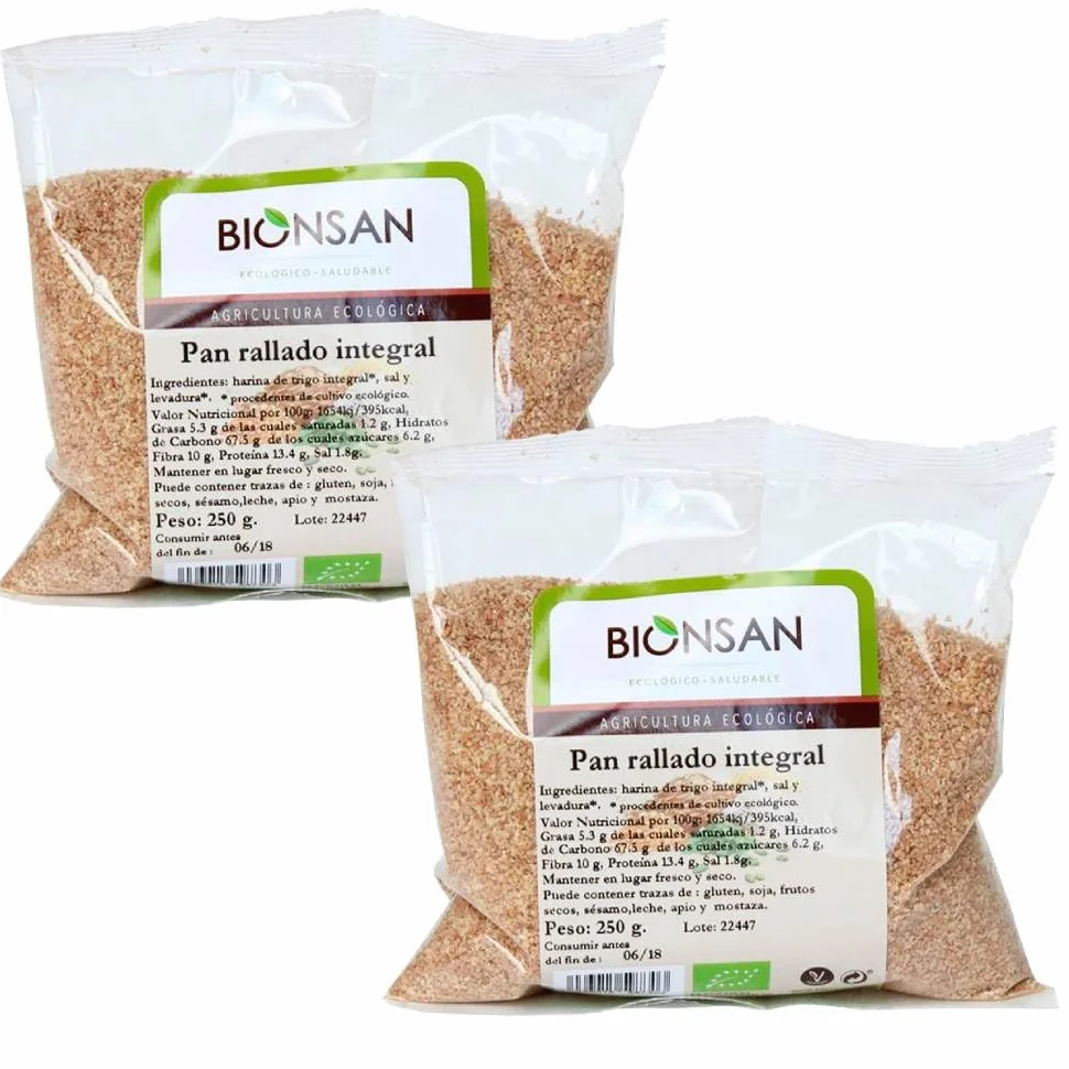 Pack 2 Bion san Pan Rallado Integral Ecológico 500 g