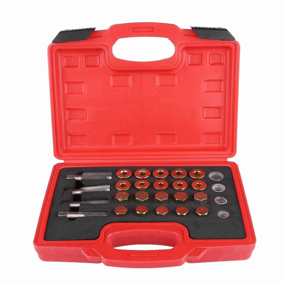 KSTE 64pcs Cárter de Aceite de reparación de roscas Kit de colector de Aceite de Caja de Cambios Tapón de Drenaje del Sistema de Herramienta M13 M15 M17 M20
