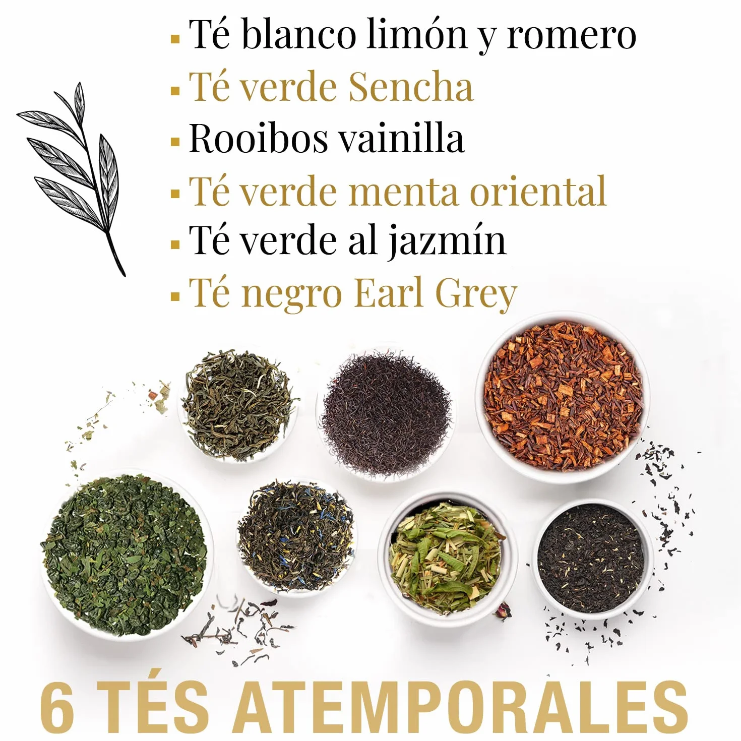 ORIGEENS TE ORGANICO Caja té Orgánico Surtido premium 6 sabores Caja Regalo 48 bolsitas piramidales