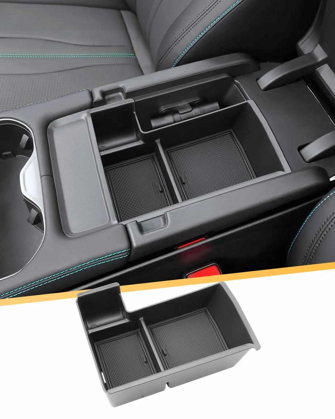 LFOTPP Compatible con BYD Seal U EV/DM-i 2024-2025 Caja de almacenamiento para consola central, reposabrazos central, guantera, bandeja organizadora con alfombrilla antideslizante