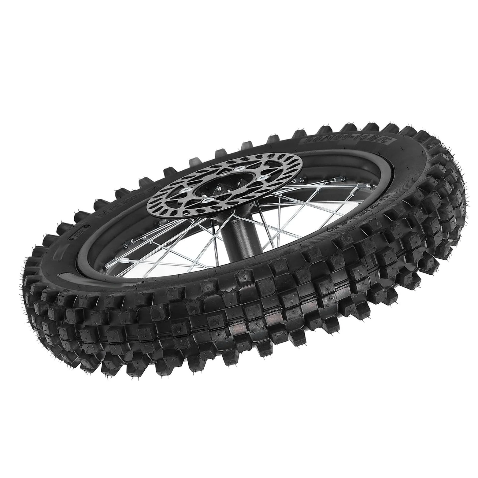 Tbest Conjunto de Neumáticos de Llanta Trasera 90/100-14 para TAO KAYO TSD 110 TD 125, Accesorio de Repuesto Duradero para Montar en Motocicleta