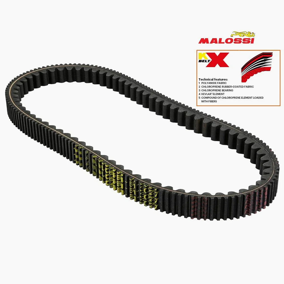 Correa de transmisión Malossi para scooter Aprilia 200 Atlantic 4T Lc 824x22x13