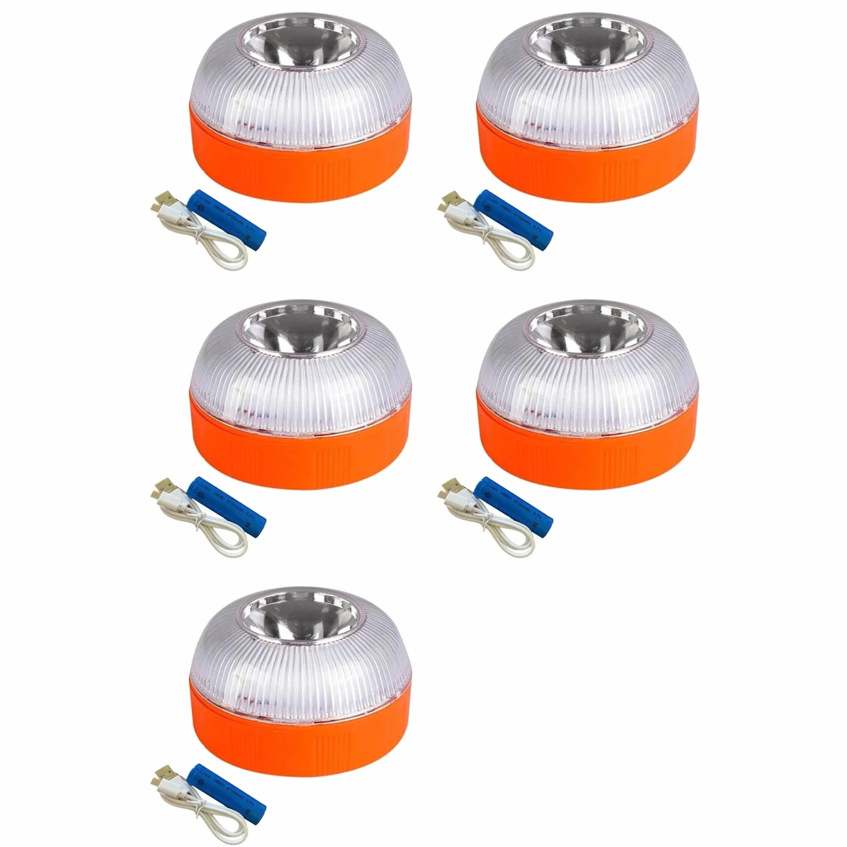 5X Luz de Emergencia para Coche V16, Luz de Baliza de Emergencia Recargable por USB, Luz de Advertencia Intermitente de Carretera LED para Coche, Camión Marino