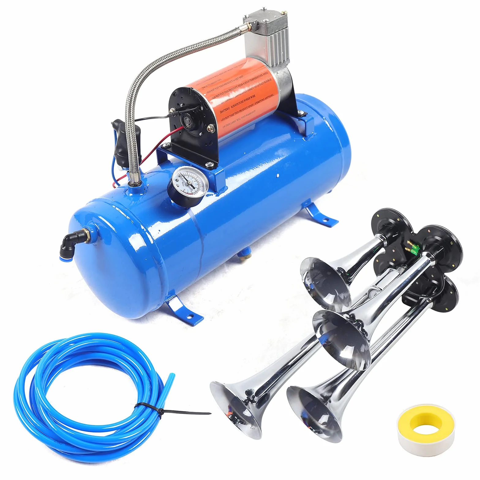 Trumpet Juego de altavoces para camiones, compresor portátil, tanque de aire, compresor de aire, depósito de bomba para coche, compresor de aire comprimido, tanque de aire portátil, bomba de