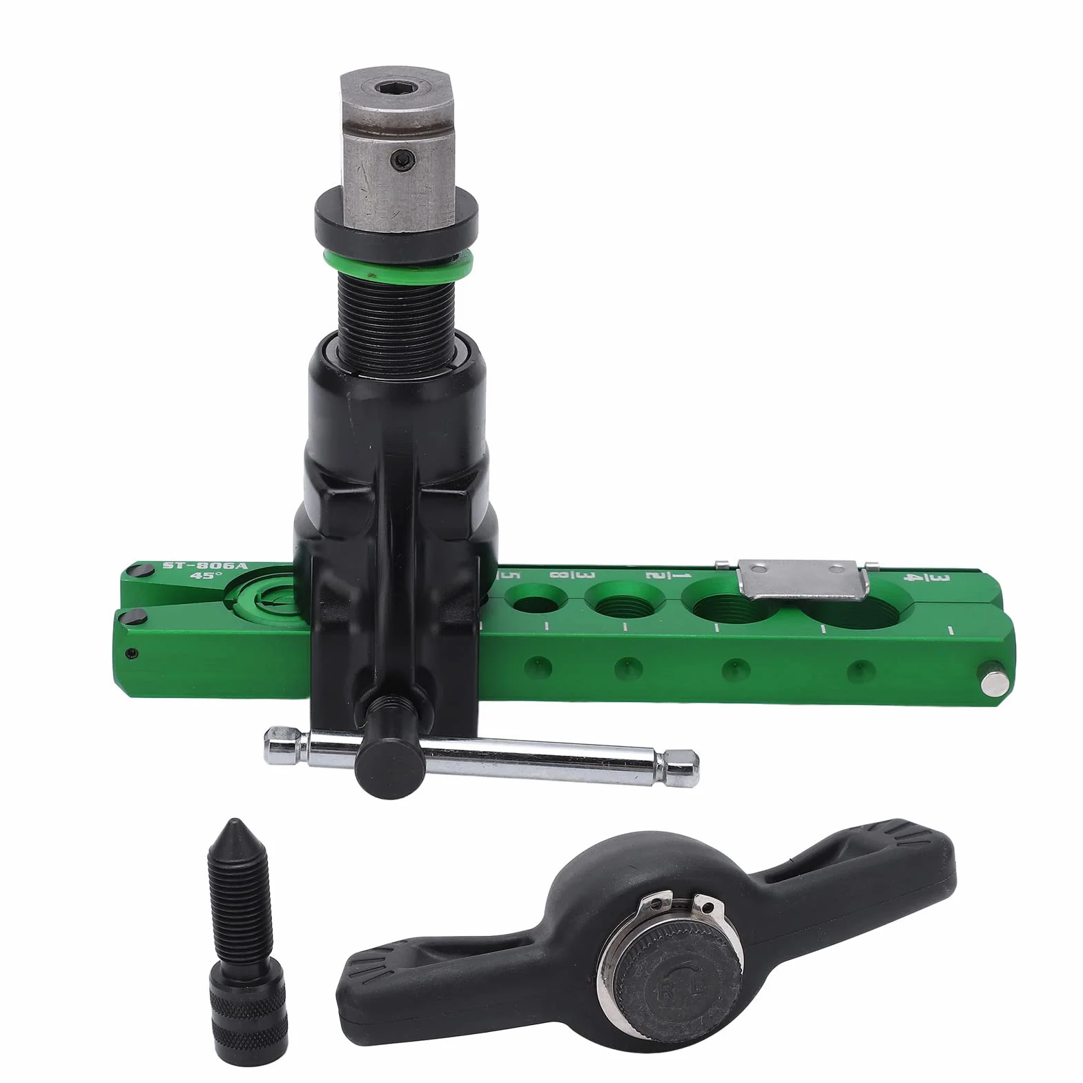 Ausla Herramienta de Abocardado de Cono Excéntrico de Aleación de Aluminio Expansor de Tubo de Trinquete Herramienta de Abocardado de Tubo Manual de 45 Grados para Usuarios de Reparación de Plomería
