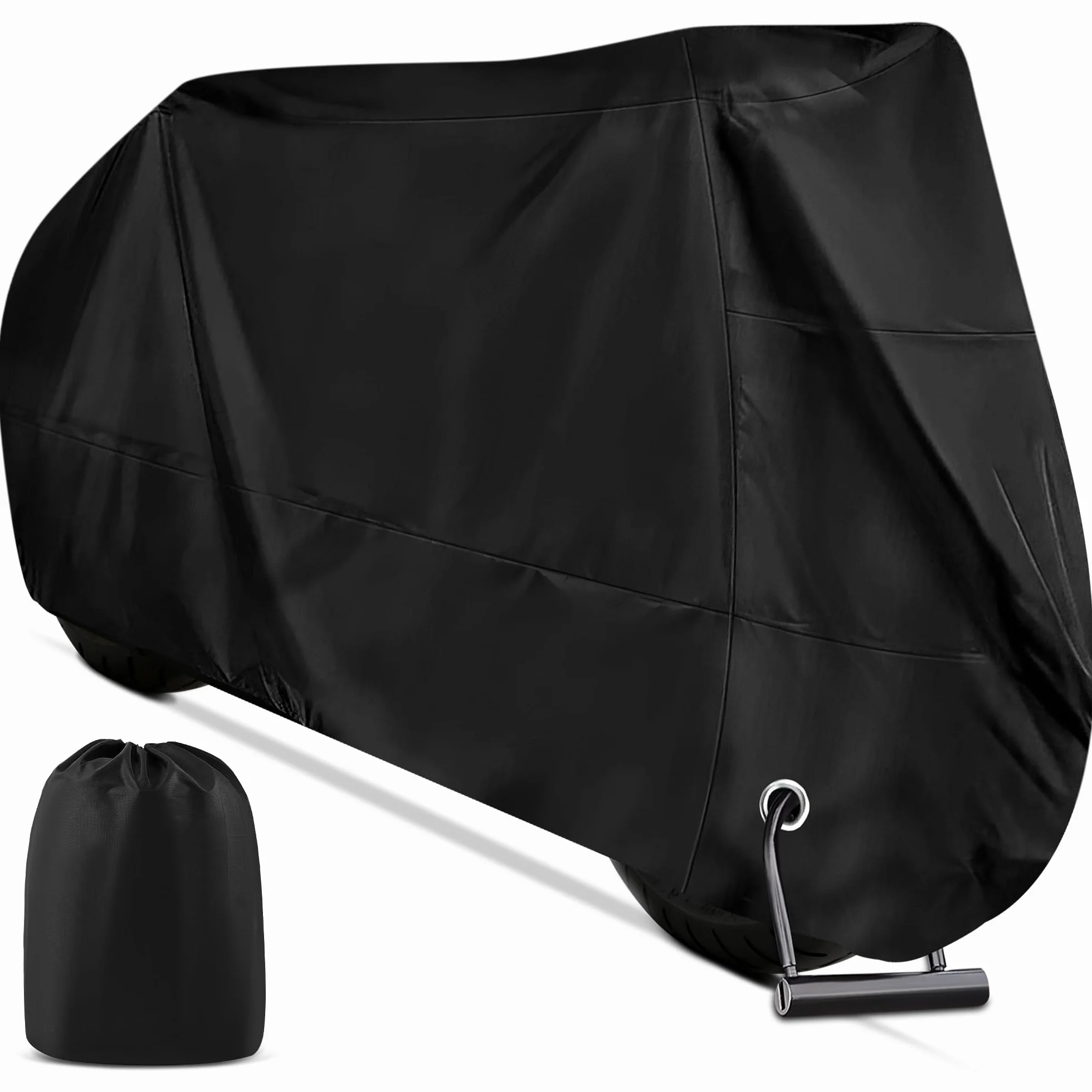 Funda Moto Impermeable Cubre Moto Impermeable Exterior Interior 210D Poliéster Capa Protector Lluvia UV Polvo Viento Nieve Excremento de Pájaro para Cubre Scooter Motocicleta (245x105x125cm)