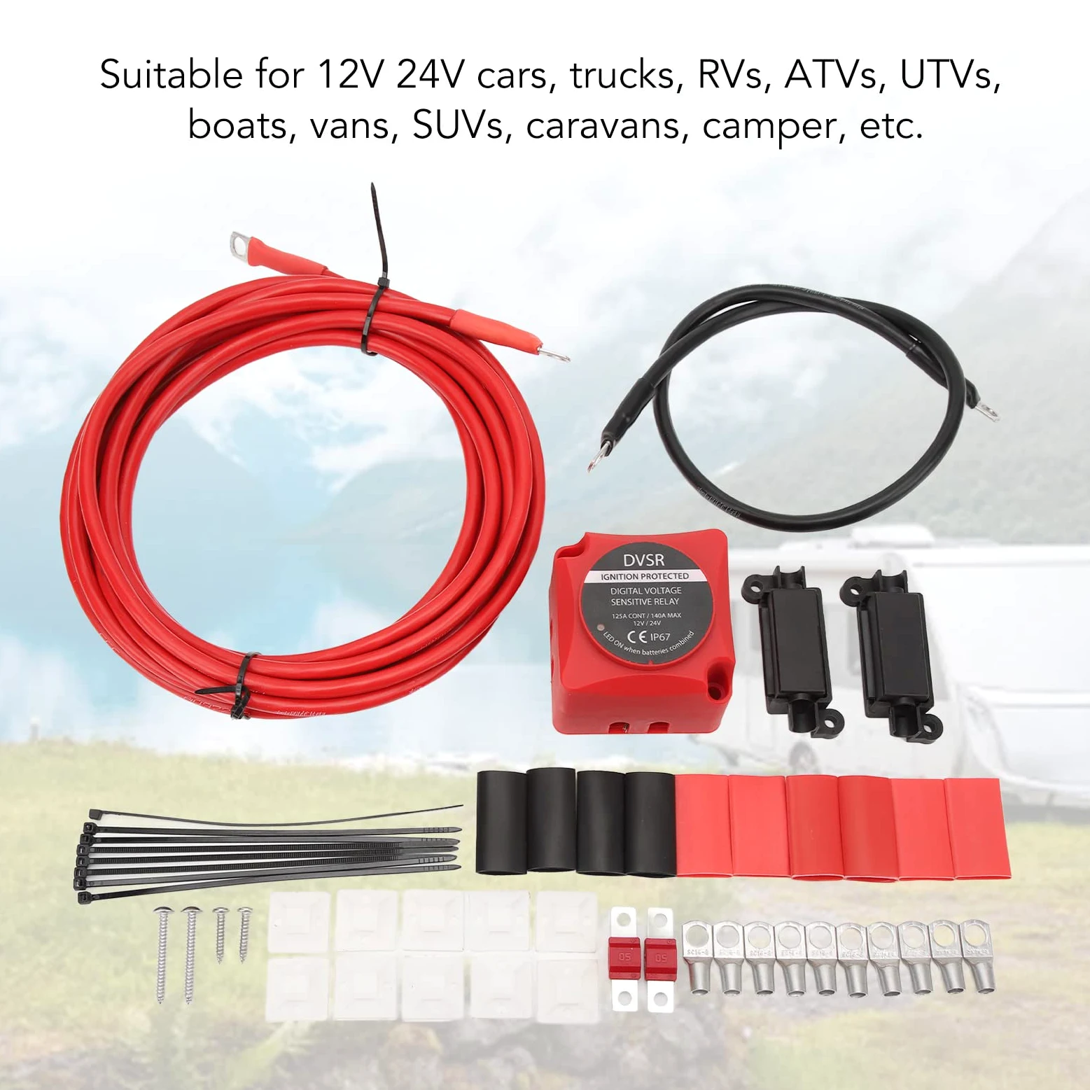 Dioche Kit de Aislador de Batería Doble VSR, 12V, 24V, 140A, VSR, para ATV, UTV, Barco, RV, Vehículo Todoterreno