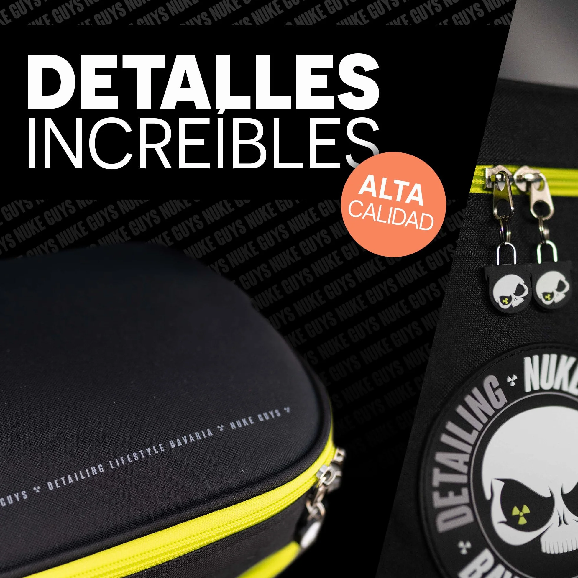 Nuke Guys Bolsa de detalles pequeña | Práctica para el maletero con velcro | Organizador para productos de cuidado del coche