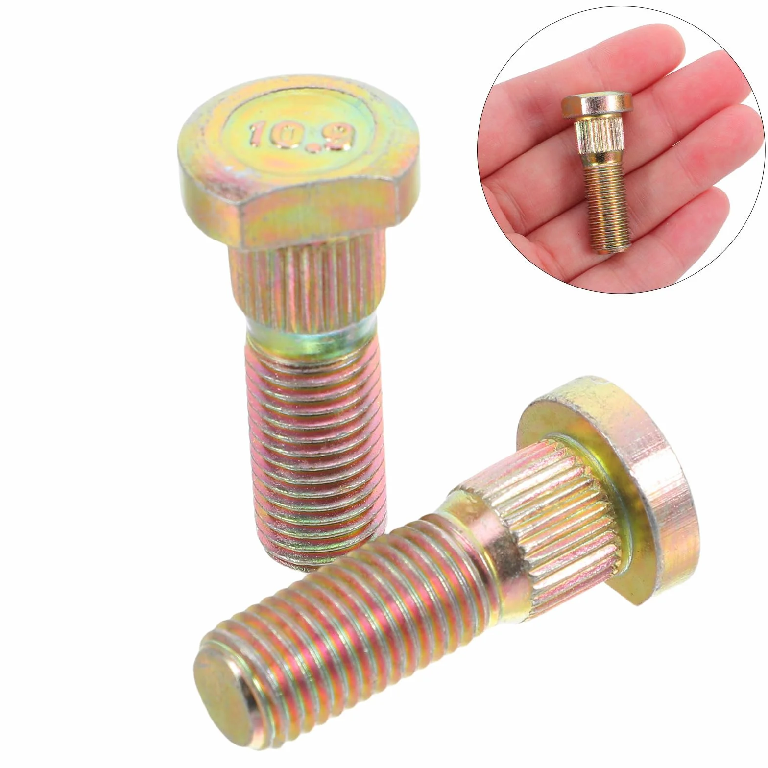 Pernos de Rueda M10 para Coche 2 Unidades, Tornillos para Buje de Metal Resistentes