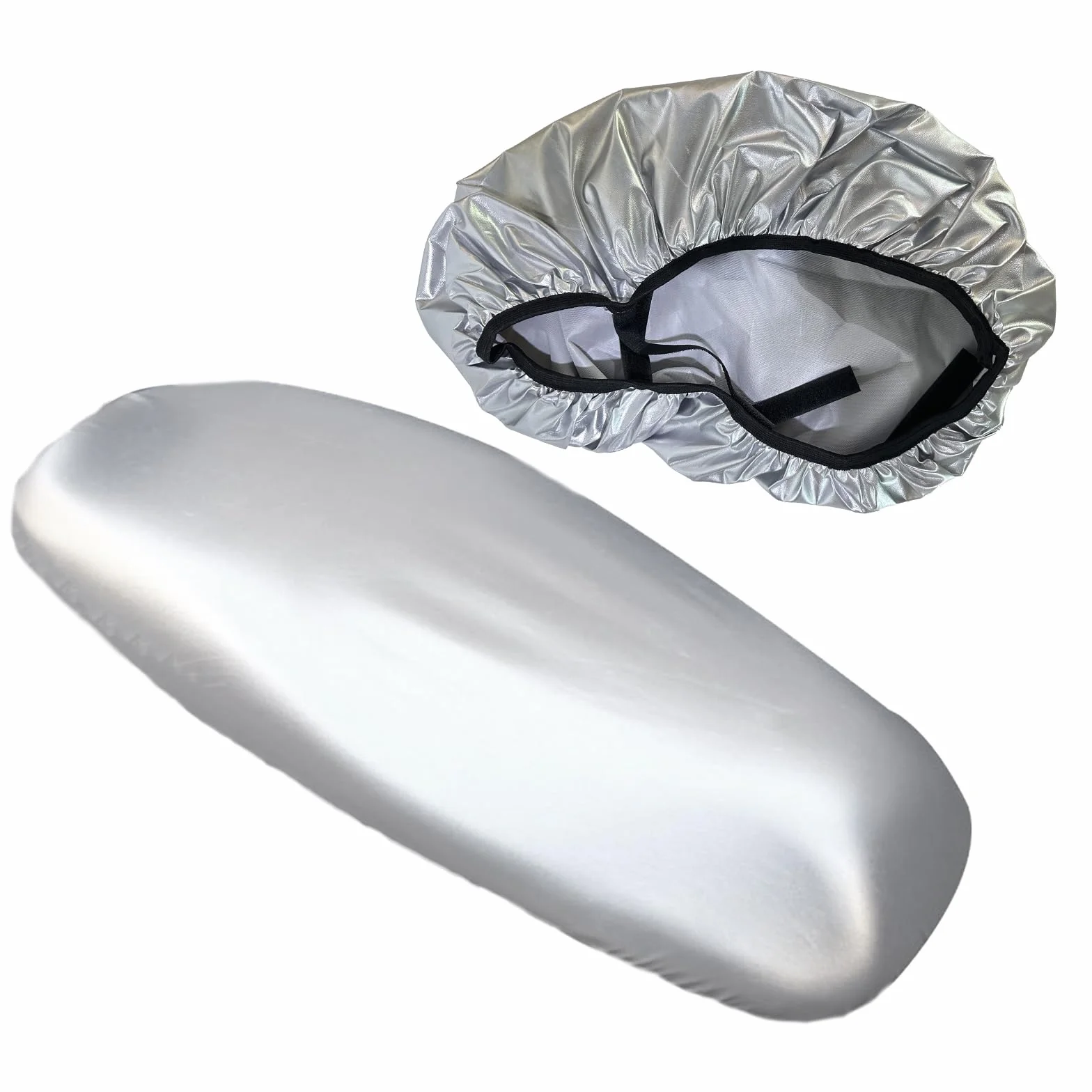 Funda Asiento Moto Antideslizante y Resistente a Arañazos, Protección Universal, Asiento Moto Protege de La Lluvia y el Sol, Funda Scooter para Todo Tipo de Motos y Scooters (Plateado)