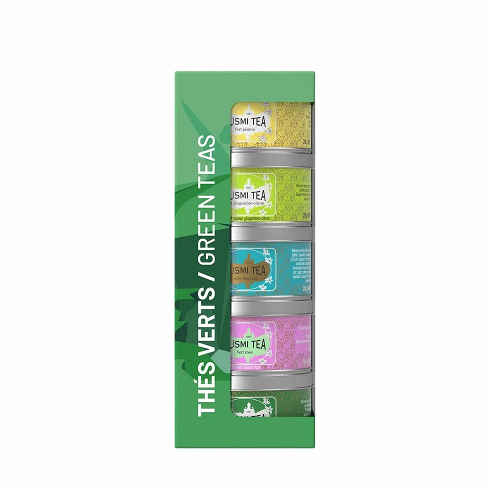 Kusmi Tea Pack de Regalo Té Verde Orgánico 5 Variedades Latas 25 g