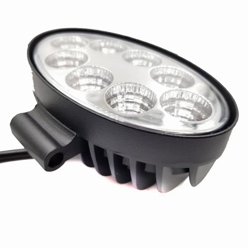 6 faros LED de 24 W para motocicleta, 12 V, LED, color blanco, ovalados, para excavadora de bicicleta