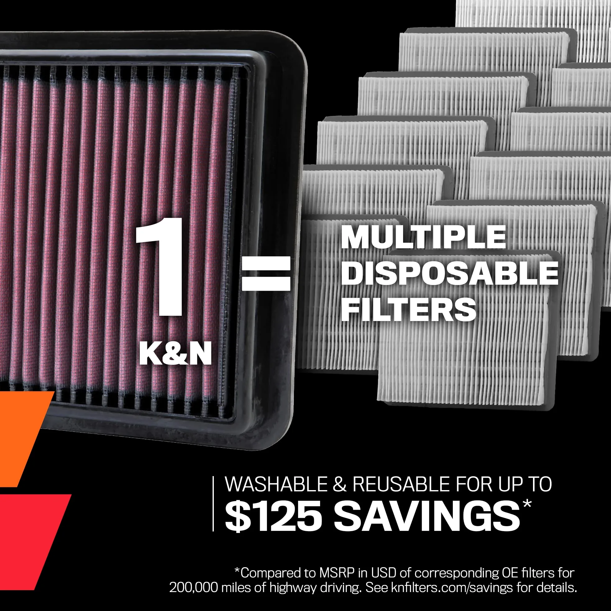 K&N Filtro de aire del motor: alto rendimiento, Premium, lavable, filtro de repuesto: compatible con CHEVROLET Corvette 2020-2021, E-0636