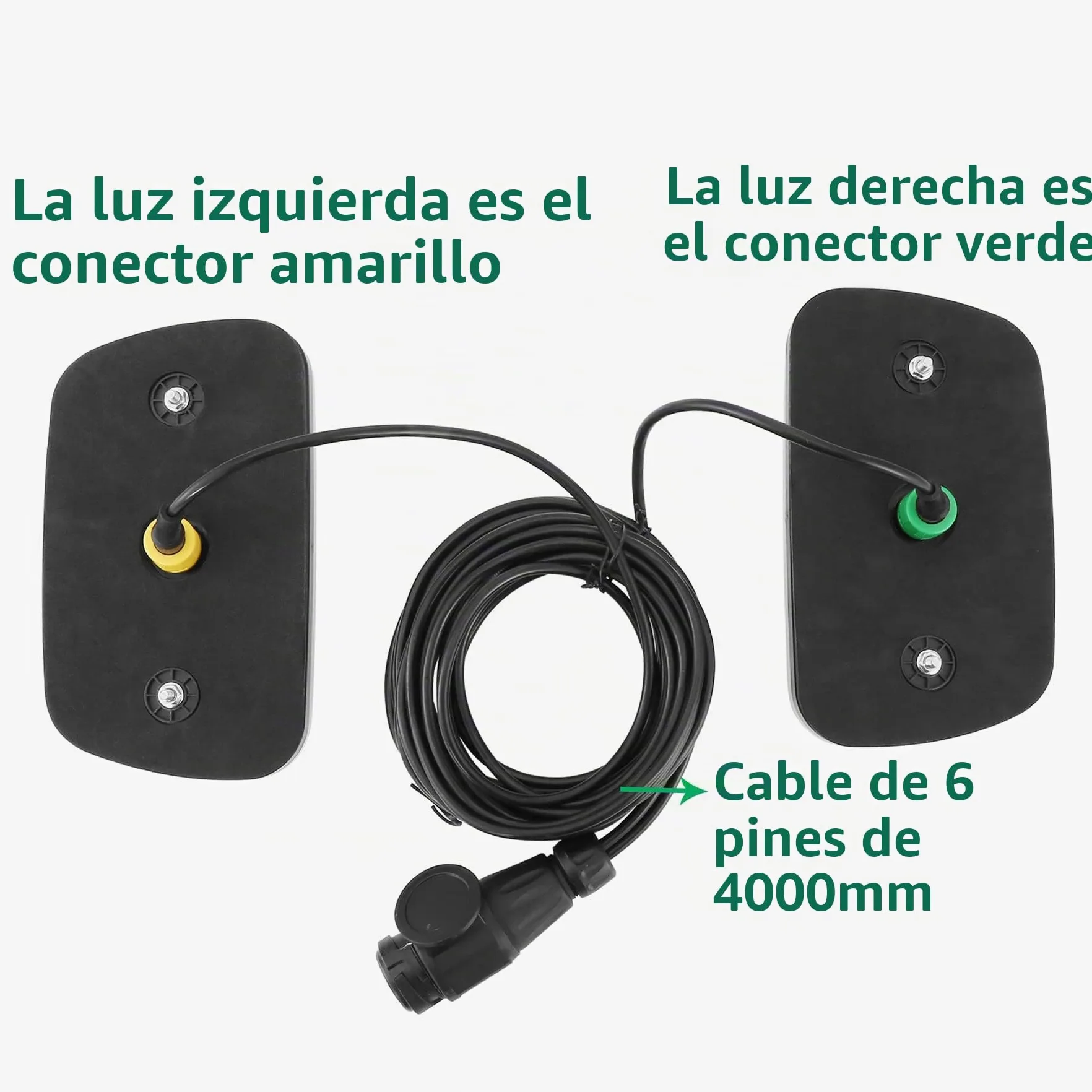 Pilotos Led Remolque 12V 24V, 7Funciones Luces Remolque Traseras con Cable 4m Precableada Enchufe 13pines con Conexión De Bayoneta de 2x6pines, Juego Luces Traseras Remolque Homologados