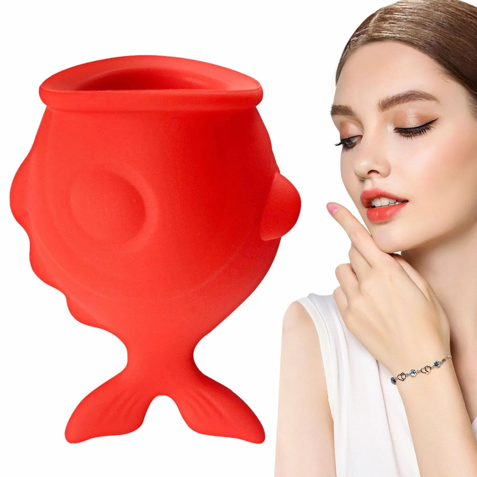 Moonyan Dispositivo silicona para realzar los labios en forma - Herramienta relleno ventosa labios larga duración