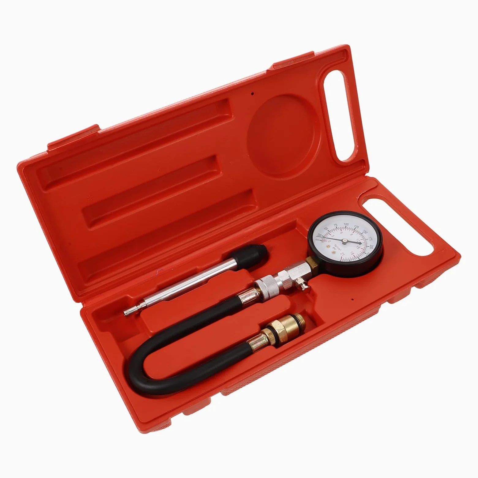 Kit de comprobador de compresión, juego de herramientas de prueba de presión para reparación de automóviles, 1 juego de comprobador de compresión, medidor de presión de cilindro de gasolina, herrami