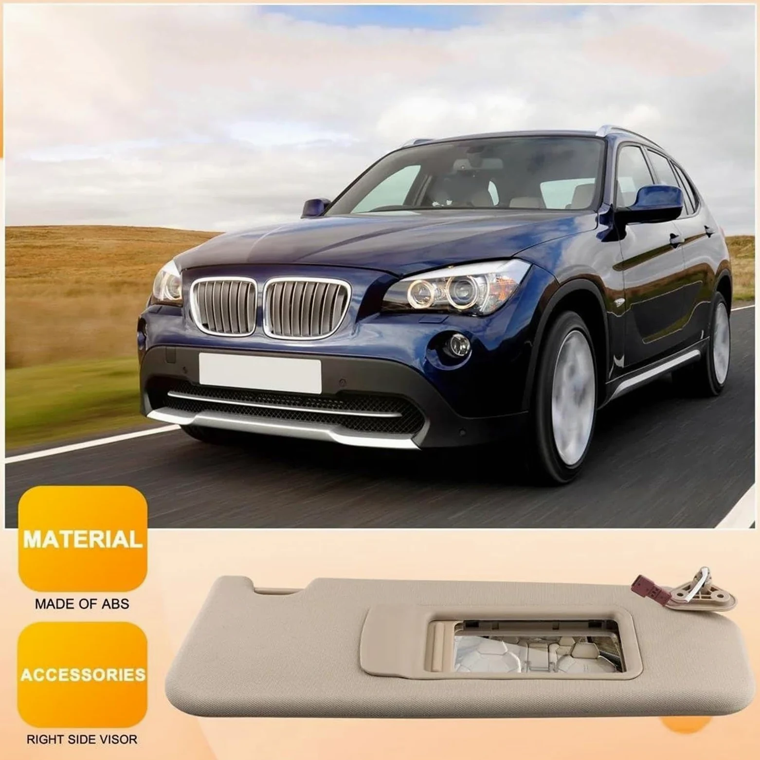 Genérico parasol del coche Parasoles delanteros para BMW Serie 3 E90 E91 X1 E84, parasol delantero derecho