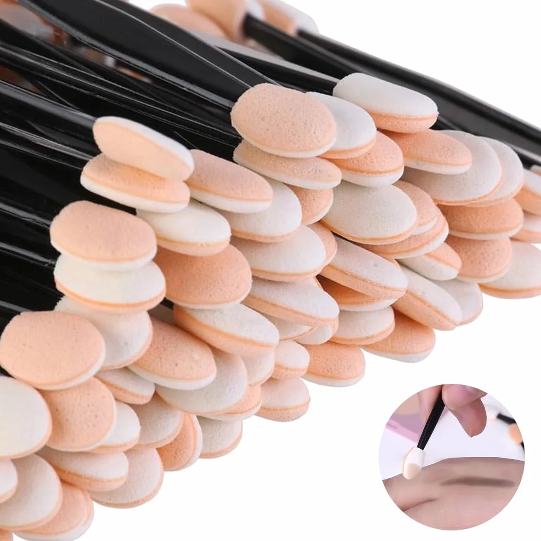 50 Piezas Aplicador de Sombra de Ojos, Pinceles de Espuma Desechables para Maquillaje
