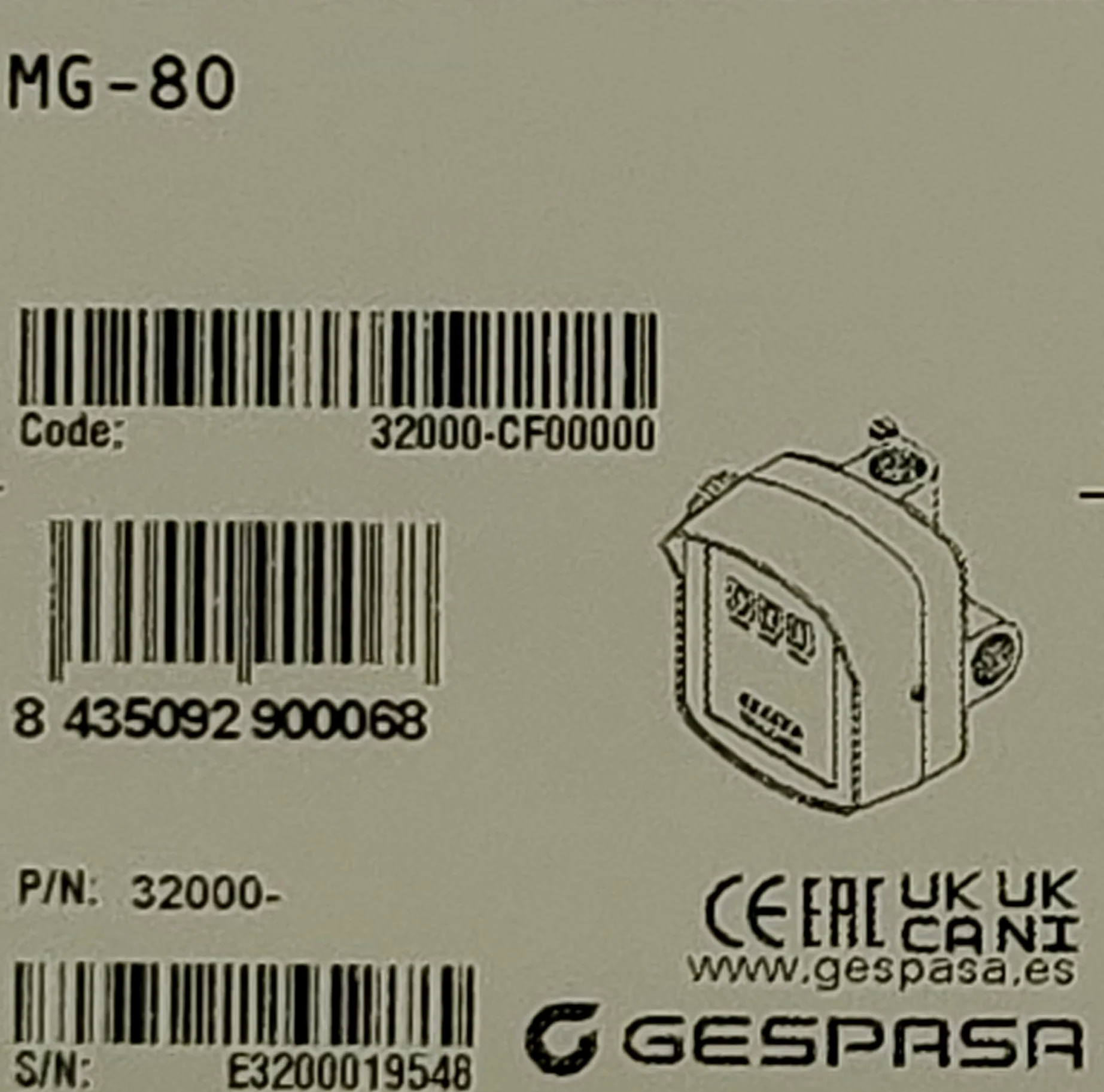 MG-80 · Medidor mecánico